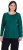 Ulla Popken Basic Round Neck Long Sleeve Slim Fit Cotton Tee Teal Green - Majice - 