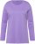 Ulla Popken Basic Round Neck Long Sleeve Slim Fit Cotton Tee Pale Lilac - Majice - 