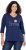 Ulla Popken Smile Rhinestone 3/4 Sleeve Graphic Tee Ink Blue - Tiskana majica za žene - 