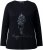 Ulla Popken Holiday Long Sleeve Graphic Tee Black - Tiskana majica za žene - 
