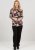 Scandinavian Caramel Flowers Blouse Purple and Brown - Tiskana majica za žene - 