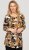 Scandinavian Caramel Flower Petals Tunic Orange and Brown - Tiskana majica za žene - 