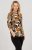 Scandinavian Caramel Flowers Blouse Orange and Brown - Tiskana majica za žene -