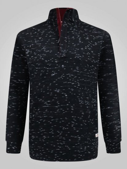 D555 Chandler Reno 1/4 Zip Neck Sweatshirt With Bear Logo Crna - Puloveri & dukserice - Muške Puloveri & dukserice veliki brojevi
