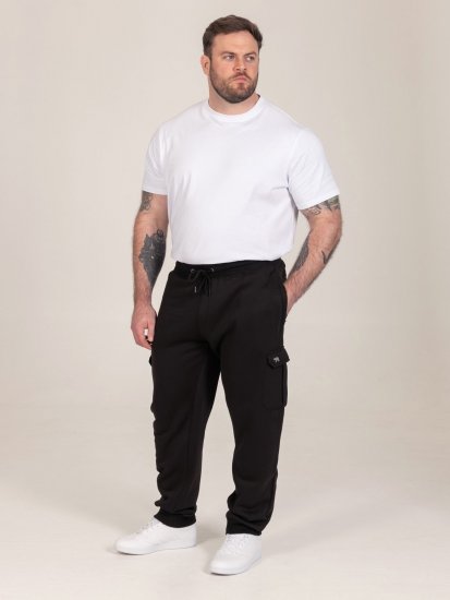 D555 Dexter 1 Cargo Jogger With Bear Embroidery Crna - Sportske hlače & kratke - Muške Trenirke Veliki Brojevi
