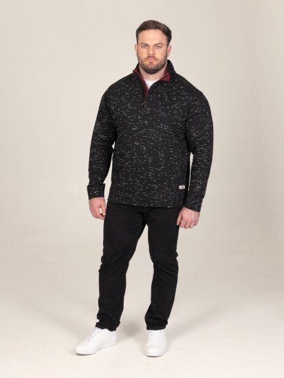 D555 Chandler Reno 1/4 Zip Neck Sweatshirt With Bear Logo Crna - Puloveri & dukserice - Muške Puloveri & dukserice veliki brojevi