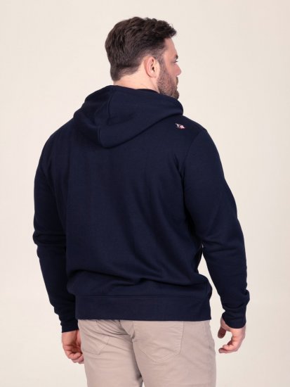 D555 Hector Adventurer Printed Zip Through Hoody Tamnoplava - Puloveri & dukserice - Muške Puloveri & dukserice veliki brojevi