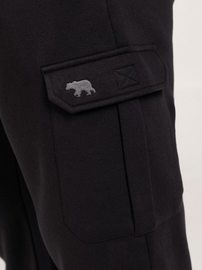 D555 Dexter 1 Cargo Jogger With Bear Embroidery Crna - Sportske hlače & kratke - Muške Trenirke Veliki Brojevi