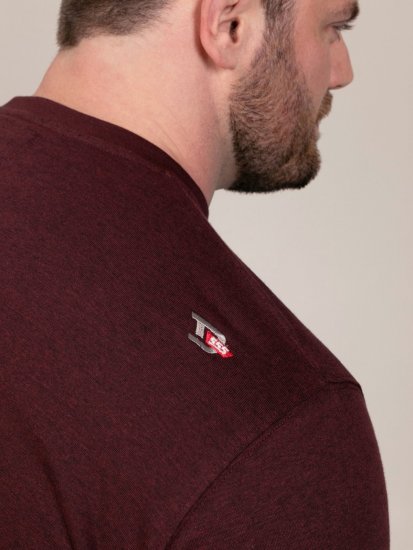 D555 Baldwin Grumpy Old Man Club Print Crew Neck T-shirt Burgundy/ Black Twist - Majice Kratkih Rukava - Muške Majice Kratkih Rukava Veliki Brojevi 
