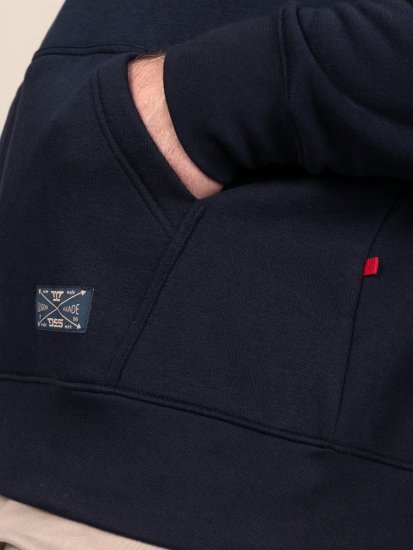 D555 Hector Adventurer Printed Zip Through Hoody Tamnoplava - Puloveri & dukserice - Muške Puloveri & dukserice veliki brojevi