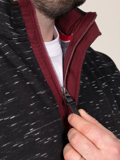 D555 Chandler Reno 1/4 Zip Neck Sweatshirt With Bear Logo Crna - Puloveri & dukserice - Muške Puloveri & dukserice veliki brojevi