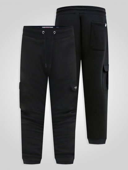 D555 Dexter 1 Cargo Jogger With Bear Embroidery Crna - Sportske hlače & kratke - Muške Trenirke Veliki Brojevi
