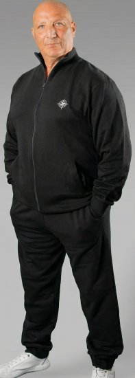 20 Nodi Mistral Tracksuit in Combed Fleece Cotton Black - Trenirke kompleti - Muške trenirke kompleti veliki brojevi