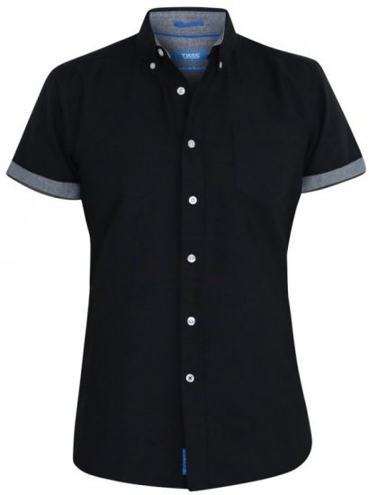 D555 Kevin Oxford Shirt Black - Košulje - Muške Košulje Veliki Brojevi