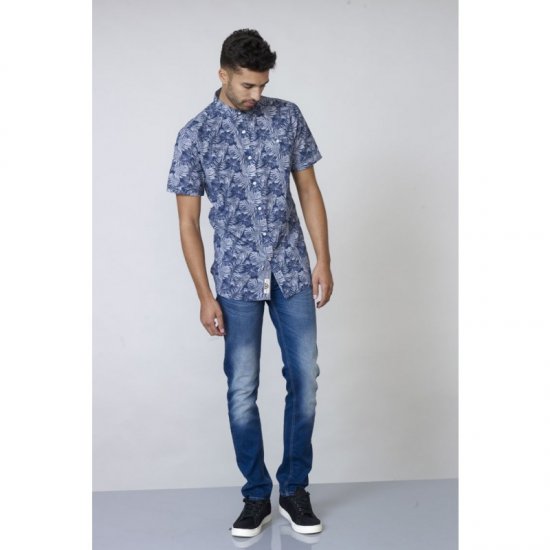 D555 Sheldon Hawaii Shirt Navy - Košulje - Muške Košulje Veliki Brojevi