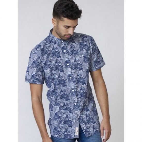 D555 Sheldon Hawaii Shirt Navy - Košulje - Muške Košulje Veliki Brojevi