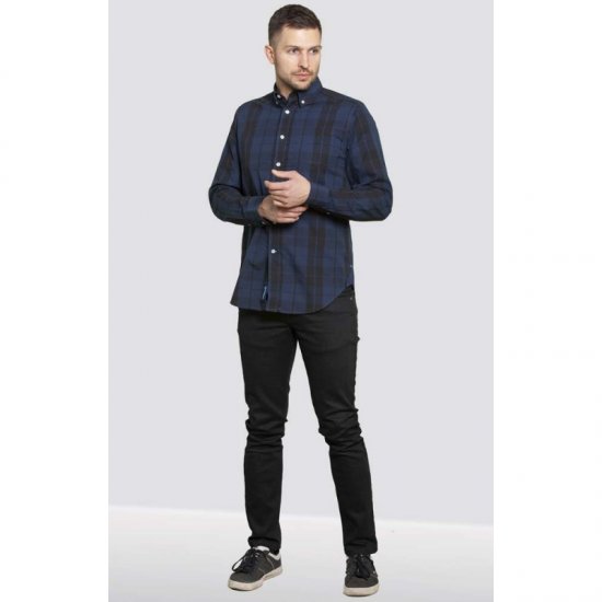 D555 Davenport Long Sleeve Shirt Navy - Košulje - Muške Košulje Veliki Brojevi