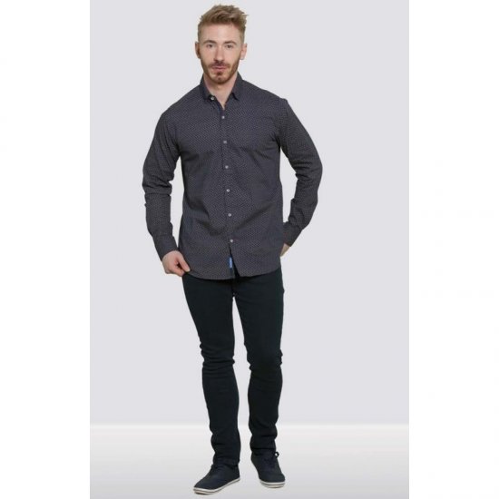 D555 Babworth Long Sleeve Shirt Navy - Košulje - Muške Košulje Veliki Brojevi
