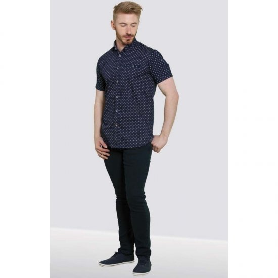 D555 Barrington Short Sleeve Shirt Navy - Košulje - Muške Košulje Veliki Brojevi