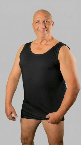 20 Nodi Crew Neck Tank Top in Combed Cotton Jersey Black - Undershirts - 