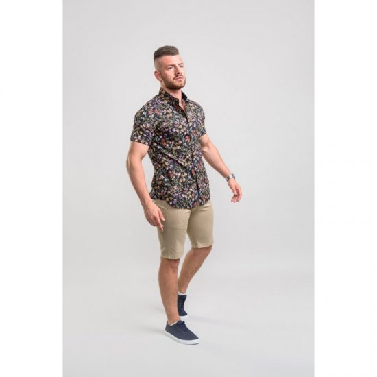 D555 Emmet Floral Shirt Black - Košulje - Muške Košulje Veliki Brojevi