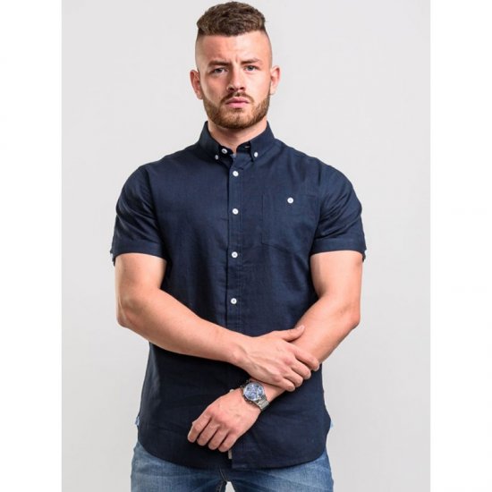 D555 Brixton Shirt Navy - Košulje - Muške Košulje Veliki Brojevi