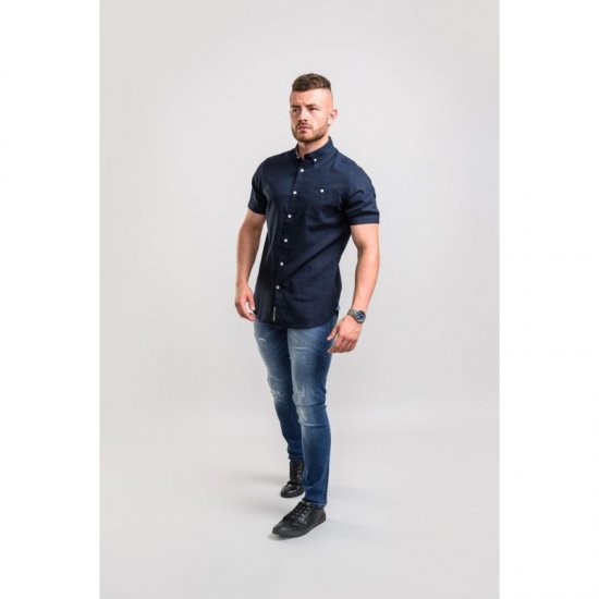 D555 Brixton Shirt Navy - Košulje - Muške Košulje Veliki Brojevi