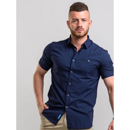 D555 Wesson Shirt Navy - Košulje - Muške Košulje Veliki Brojevi