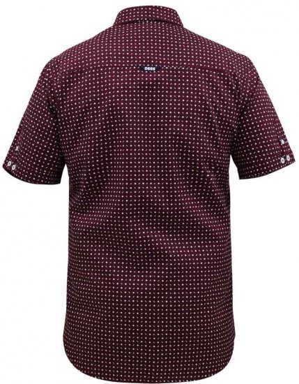D555 Hillcrest S/S Micro Ao Print Shirt Burgundy - Košulje - Muške Košulje Veliki Brojevi