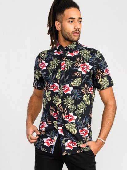 D555 Wilton Hawaiian Ao Print Short Sleeve Shirt - Košulje - Muške Košulje Veliki Brojevi