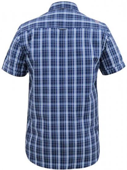 D555 Walcot Check Button Down Collar S/S Shirt Navy - Košulje - Muške Košulje Veliki Brojevi