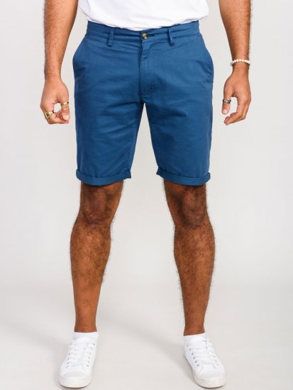 D555 Nelson Stretch Chino Shorts Blue - Kratke hlače - Muške Kratke Hlače Veliki Brojevi 