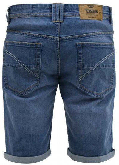D555 Suffolk Blue Stretch Denim Shorts - Kratke hlače - Muške Kratke Hlače Veliki Brojevi 