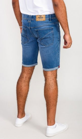 D555 Suffolk Blue Stretch Denim Shorts - Kratke hlače - Muške Kratke Hlače Veliki Brojevi 