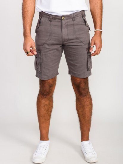 D555 Melton Cotton Cargo Shorts Grey - Kratke hlače - Muške Kratke Hlače Veliki Brojevi 