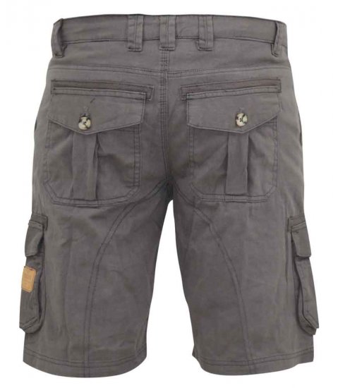 D555 Melton Cotton Cargo Shorts Grey - Kratke hlače - Muške Kratke Hlače Veliki Brojevi 