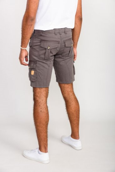D555 Melton Cotton Cargo Shorts Grey - Kratke hlače - Muške Kratke Hlače Veliki Brojevi 