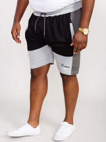 D555 Kirton Couture Elasticated Waistband Shorts Black/Charcoal - Sportske hlače & kratke - Muške Trenirke Veliki Brojevi