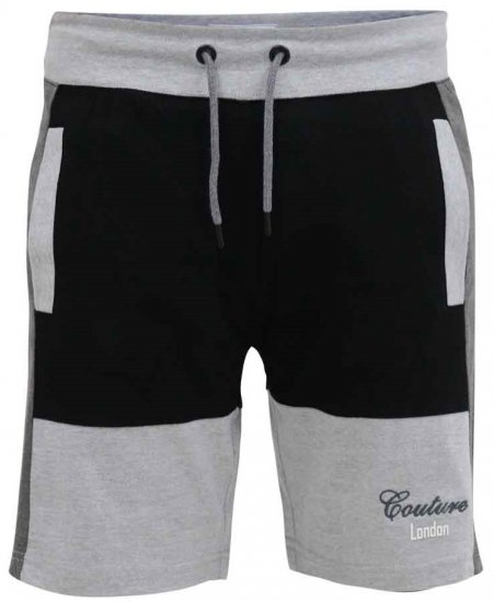 D555 Kirton Couture Elasticated Waistband Shorts Black/Charcoal - Sportske hlače & kratke - Muške Trenirke Veliki Brojevi