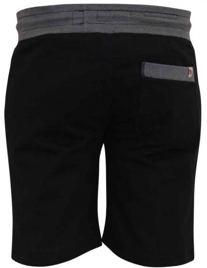 D555 Sutton Elasticated Waist Shorts With Embroidery Black - Sportske hlače & kratke - Muške Trenirke Veliki Brojevi