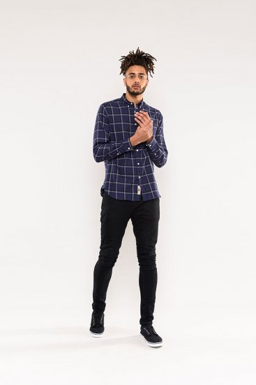 D555 Townsville Check Button Down Collar Shirt Navy - Košulje - Muške Košulje Veliki Brojevi