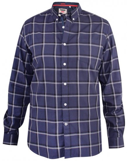 D555 Townsville Check Button Down Collar Shirt Navy - Košulje - Muške Košulje Veliki Brojevi