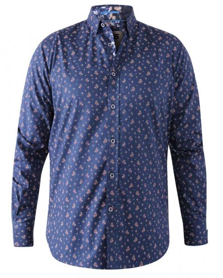 D555 Edmund AOP Shirt Navy - Košulje - Muške Košulje Veliki Brojevi