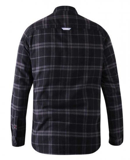 D555 Harwich Flannel Check Shirt Black - Košulje - Muške Košulje Veliki Brojevi