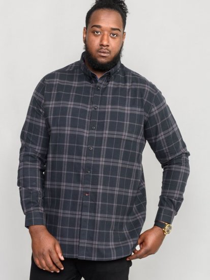D555 Harwich Flannel Check Shirt Black - Košulje - Muške Košulje Veliki Brojevi