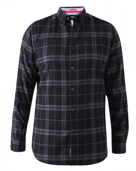 D555 Harwich Flannel Check Shirt Black - Košulje - Muške Košulje Veliki Brojevi