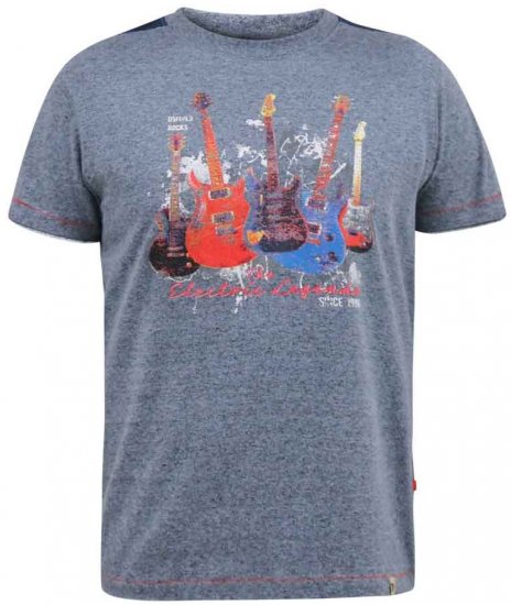D555 Sharnbrook Electric Legends Guitar Print T-Shirt - Majice Kratkih Rukava - Muške Majice Kratkih Rukava Veliki Brojevi 
