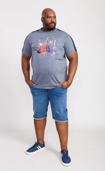 D555 Sharnbrook Electric Legends Guitar Print T-Shirt - Majice Kratkih Rukava - Muške Majice Kratkih Rukava Veliki Brojevi 
