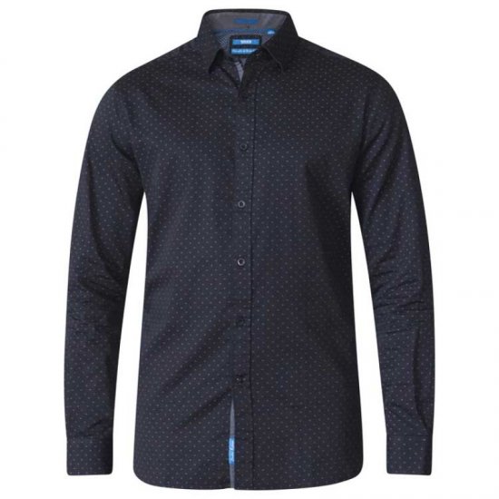 D555 Jahine Long Sleeve Printed Shirt Black - Košulje - Muške Košulje Veliki Brojevi