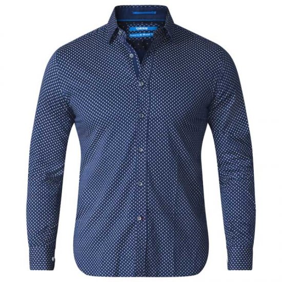 D555 Lavar Long Sleeve Diamond Printed Shirt - Košulje - Muške Košulje Veliki Brojevi